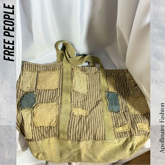 WE THE FREE LAST CHANCE BIG TOTE IN GREEN TAN PATCHWORK NWT - Picture 6 of 15